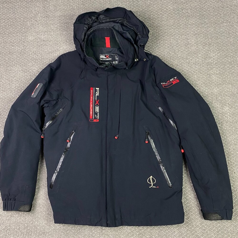 RLX Ralph Lauren 67 Recco Jacket Men's Large Black Hooded RLX67